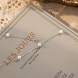 925 Silver Necklace with Natural Freshwater Pearls for Women Wedding
