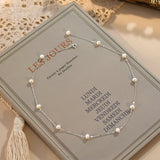 925 Silver Necklace with Natural Freshwater Pearls for Women Wedding