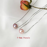 925 Silver Pearl Pendant Necklace Natural Freshwater Jewelry Women Gift