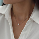925 Silver Pearl Pendant Necklace Natural Freshwater Jewelry Women Gift