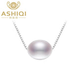 925 Silver Pearl Pendant Necklace Natural Freshwater Jewelry Women Gift