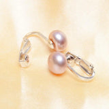 925 Sterling Silver Pearl Clip-On Earrings for Women