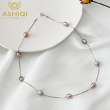 925 Sterling Silver 7-8mm White Freshwater Pearl Necklace