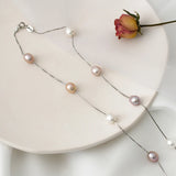 925 Sterling Silver 7-8mm White Freshwater Pearl Necklace