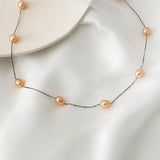 925 Sterling Silver 7-8mm White Freshwater Pearl Necklace
