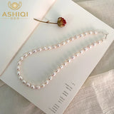 Freshwater Pearl Necklace 925 Silver Clasp Jewelry Natural Growth Pattern