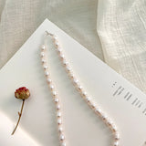 Freshwater Pearl Necklace 925 Silver Clasp Jewelry Natural Growth Pattern