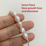 Freshwater Pearl Necklace 925 Silver Clasp Jewelry Natural Growth Pattern