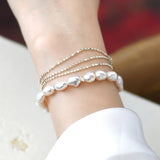 Baroque Pearl 925 Silver Bracelet for Women Gift