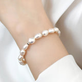 Baroque Pearl 925 Sterling Silver Bracelet Jewelry for Women