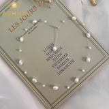 Baroque Pearl Necklace 925 Sterling Silver Wedding Jewelry