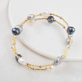 Baroque Pearl Bracelet, Natural Freshwater, Women Gift