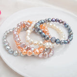 Freshwater Baroque Pearl Bracelet 925 Silver Jewelry Gift