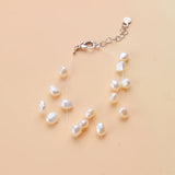 3-Row Natural Freshwater Pearl Bracelet with Invisible Chain