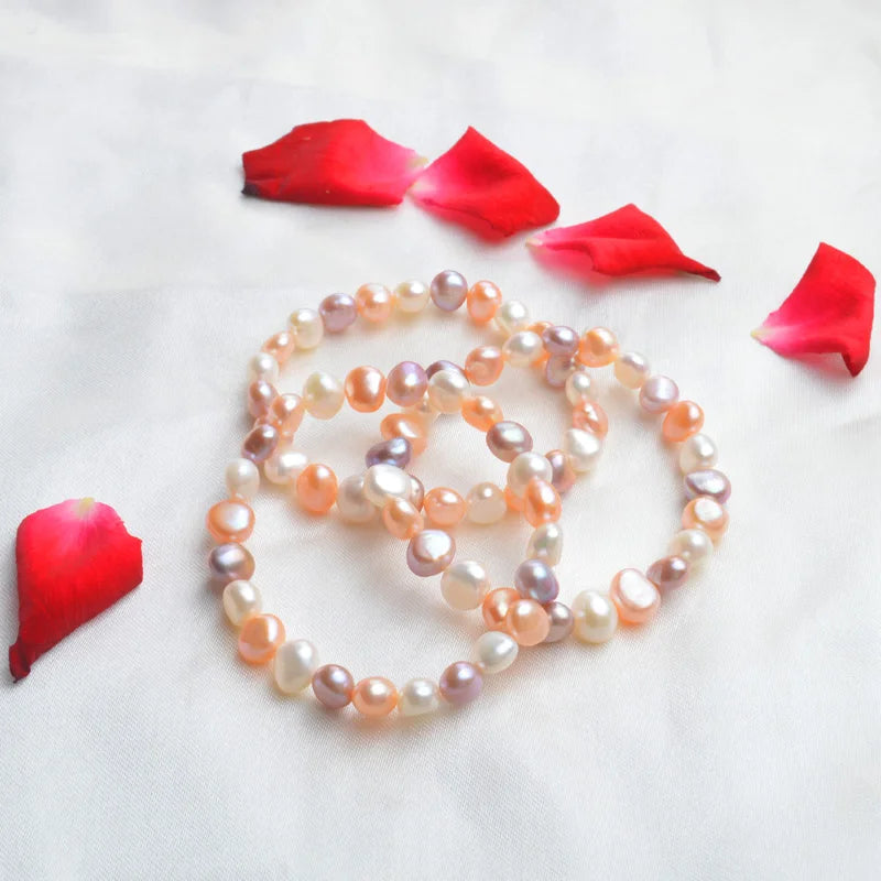 Baroque Pearl Charm Bracelet Vintage Jewelry