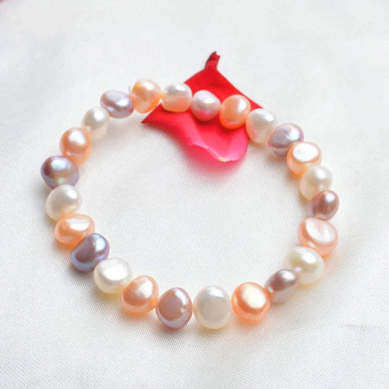 Baroque Pearl Charm Bracelet Vintage Jewelry