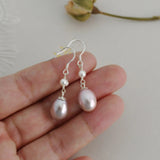 Freshwater Pearl Drop 925 Silver Earrings for Women Mother