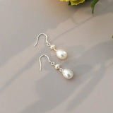 Freshwater Pearl Drop 925 Silver Earrings for Women Mother
