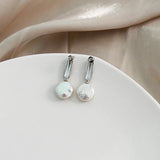 Natural Freshwater Pearl Earrings 925 Silver Women's Jewelry Gift