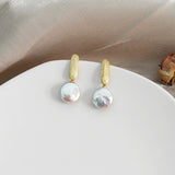 Natural Freshwater Pearl Earrings 925 Silver Women's Jewelry Gift