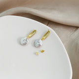 Natural Freshwater Pearl Earrings 925 Silver Women's Jewelry Gift