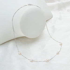 Natural Freshwater Pearl Necklace Pendant with 925 Sterling Silver Chain