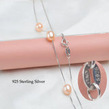 Natural Freshwater Pearl Necklace Pendant with 925 Sterling Silver Chain