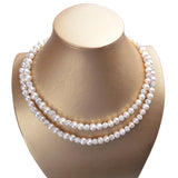 Freshwater Pearl Necklace with Zircon Ball Jewelry