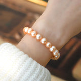 Natural Freshwater Pearl Purple Pink Bracelet Women Gift