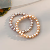 Natural Freshwater Pearl Purple Pink Bracelet Jewelry Women Gift