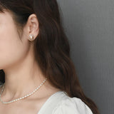 Natural Pearl Stud Earrings 925 Silver Wedding Jewelry for Women