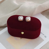 Natural Pearl Stud Earrings 925 Silver Wedding Jewelry for Women