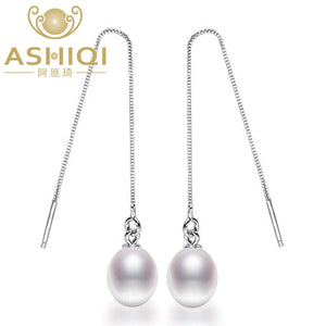 Freshwater Pearl Earrings 925 Silver Jewelry Women