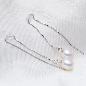 Freshwater Pearl Earrings 925 Silver Jewelry Women