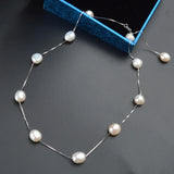 Sterling Silver Gray Freshwater Pearl Pendant Necklace 8-9mm Baroque