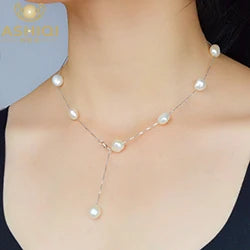 Sterling Silver Gray Freshwater Pearl Pendant Necklace 8-9mm Baroque