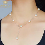 Sterling Silver Gray Freshwater Pearl Pendant Necklace 8-9mm Baroque