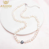 Freshwater Pearl Necklace for Women with 925 Sterling Silver Beads Jewelry