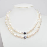 Freshwater Pearl Necklace for Women with 925 Sterling Silver Beads Jewelry