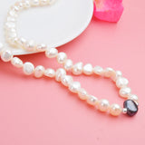 Freshwater Pearl Necklace for Women with 925 Sterling Silver Beads Jewelry