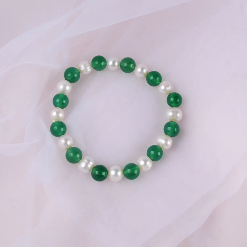 Freshwater Pearl Agate Bracelet Mother's Gift