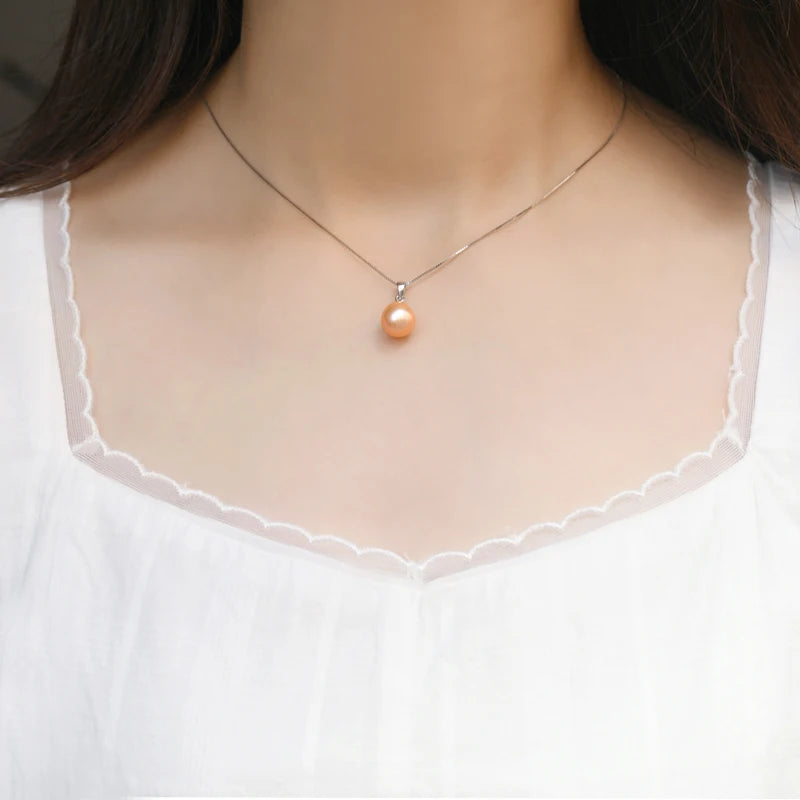 Freshwater Pearl 925 Silver Pendant Necklace for Women