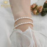 Freshwater Pearl Bracelet 925 Silver Bead Jewelry Women