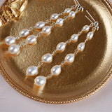 Freshwater Pearl Long Tassel Earrings 925 Sterling Silver Jewelry Gift