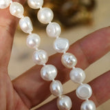 Natural Baroque Pearl Choker Necklace 9-10mm Real Freshwater Pearl Jewelry