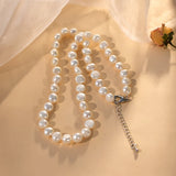 Natural Baroque Pearl Choker Necklace 9-10mm Real Freshwater Pearl Jewelry