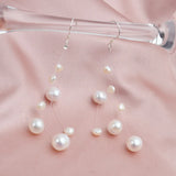 Baroque Pearl Bohemian Earrings 925 Silver Tassel Dangle for Women