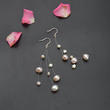 Baroque Pearl Bohemian Earrings 925 Silver Tassel Dangle for Women