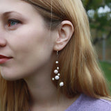Baroque Pearl Bohemian Earrings 925 Silver Tassel Dangle for Women