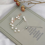 Baroque Pearl Bracelets for Women - 3 Rows Transparent Fishing Line Chain